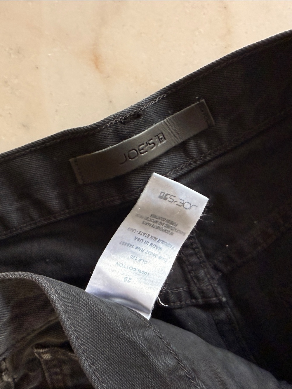 Joe's Jeans Black Frayed Hem Denim Shorts - Picture 2 of 3
